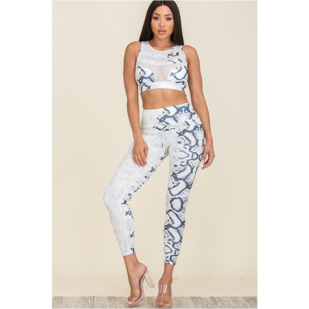 Chic Snake Print Activewear Set